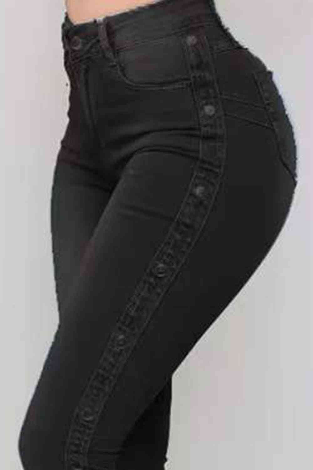 Button Fly - Button Detail Flare Jeans (7486623711320)