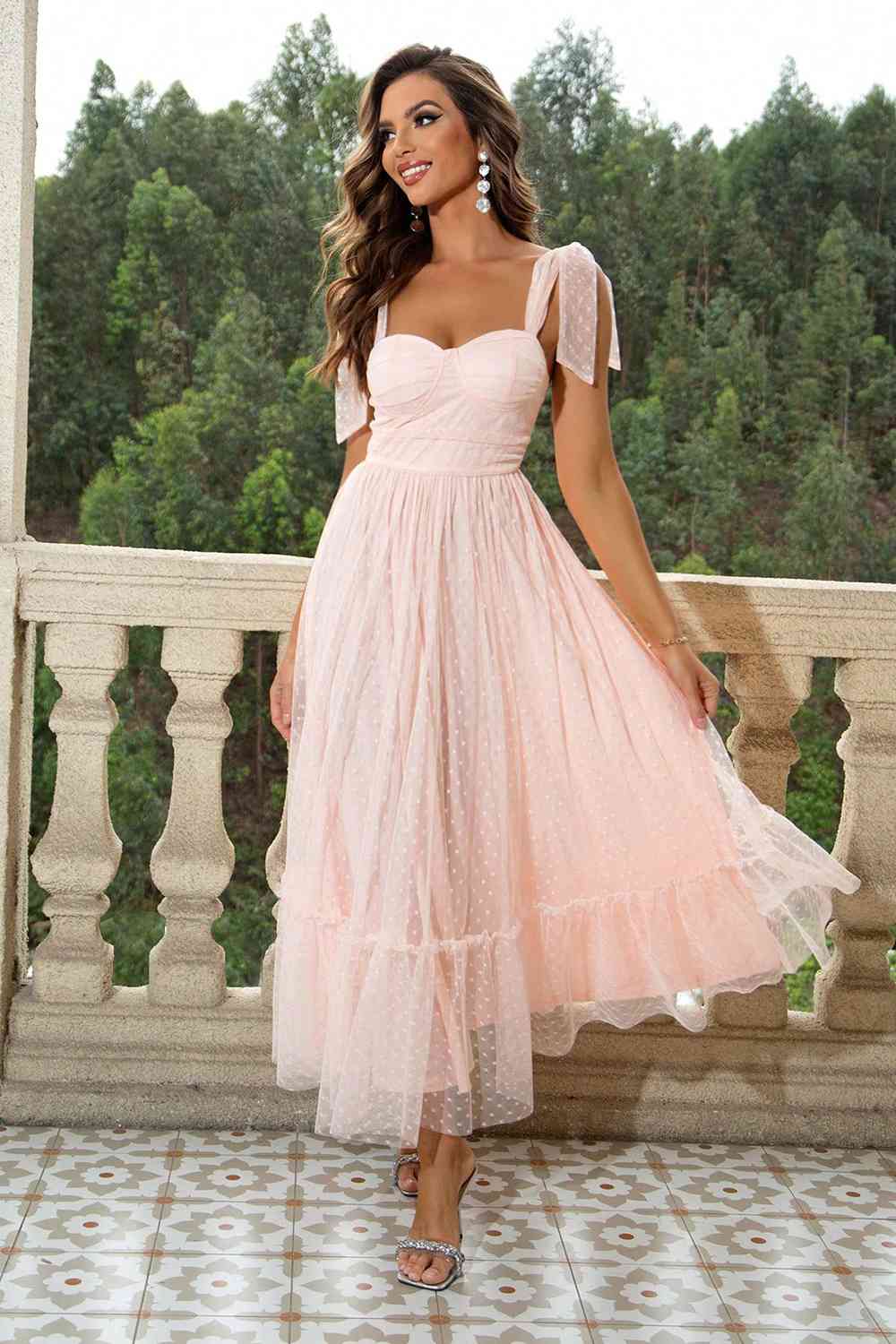 Sweetheart Neck Dress - Tie Shoulders (7515494252632)
