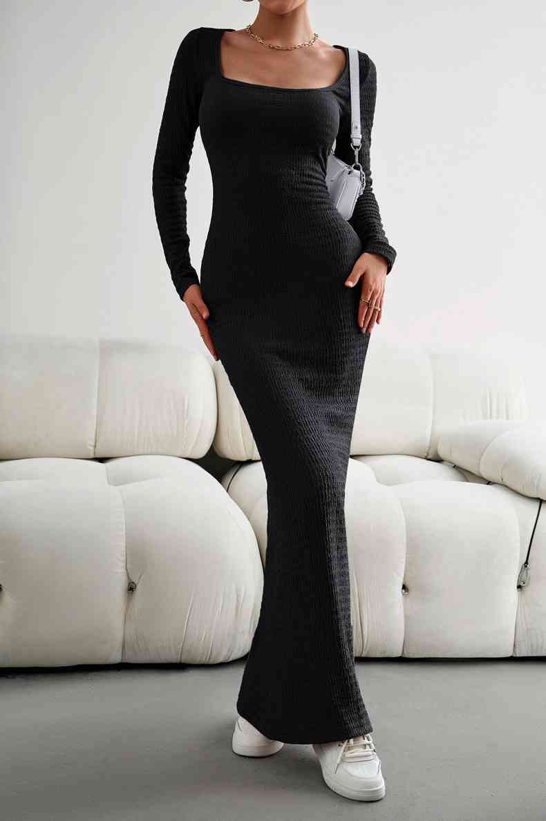 Maxi Bodycon Dress - Long Sleeves (7515555168344)