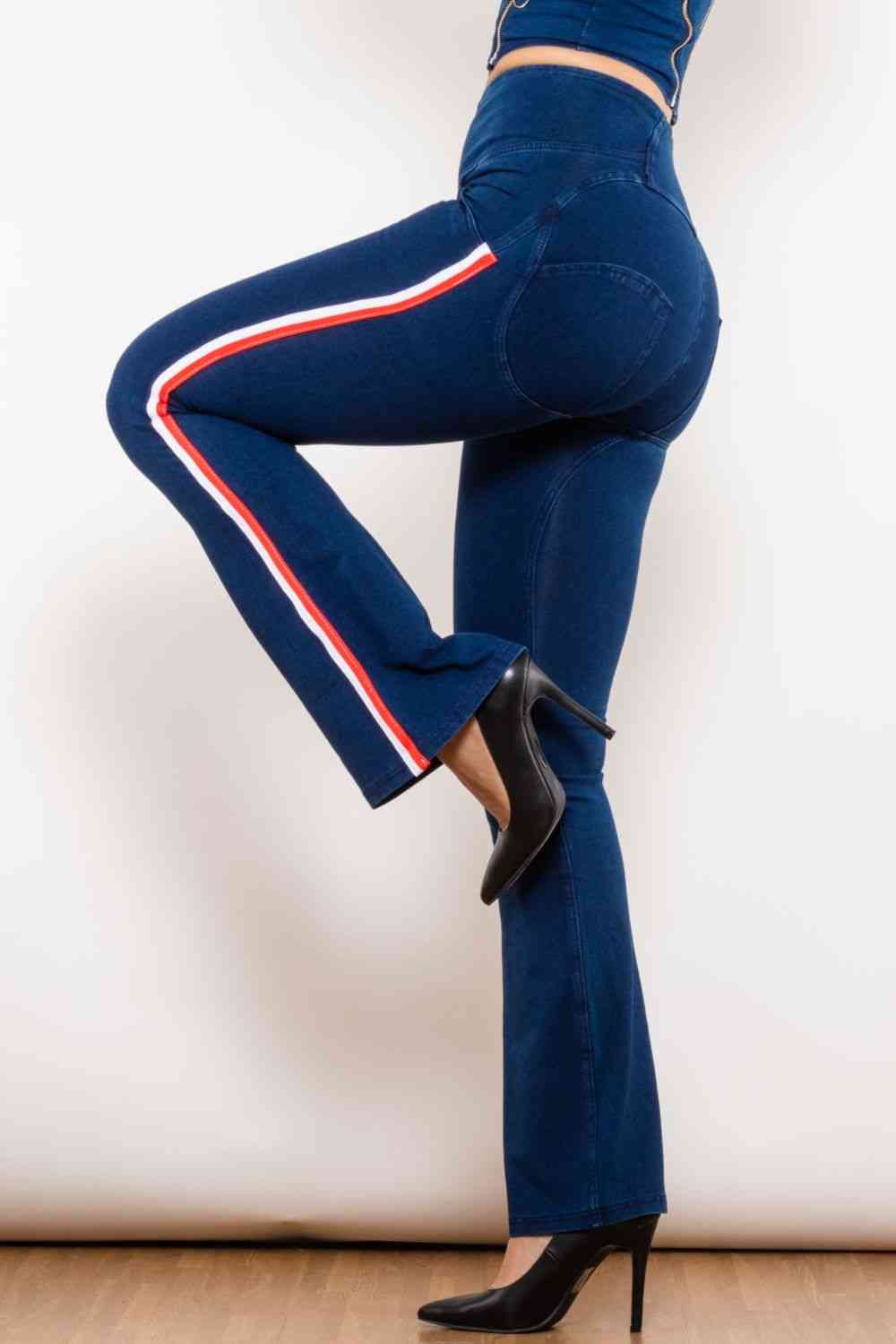 Apple/Mac - Side Stripe Zip Closure Bootcut Jeans (7486624137304)