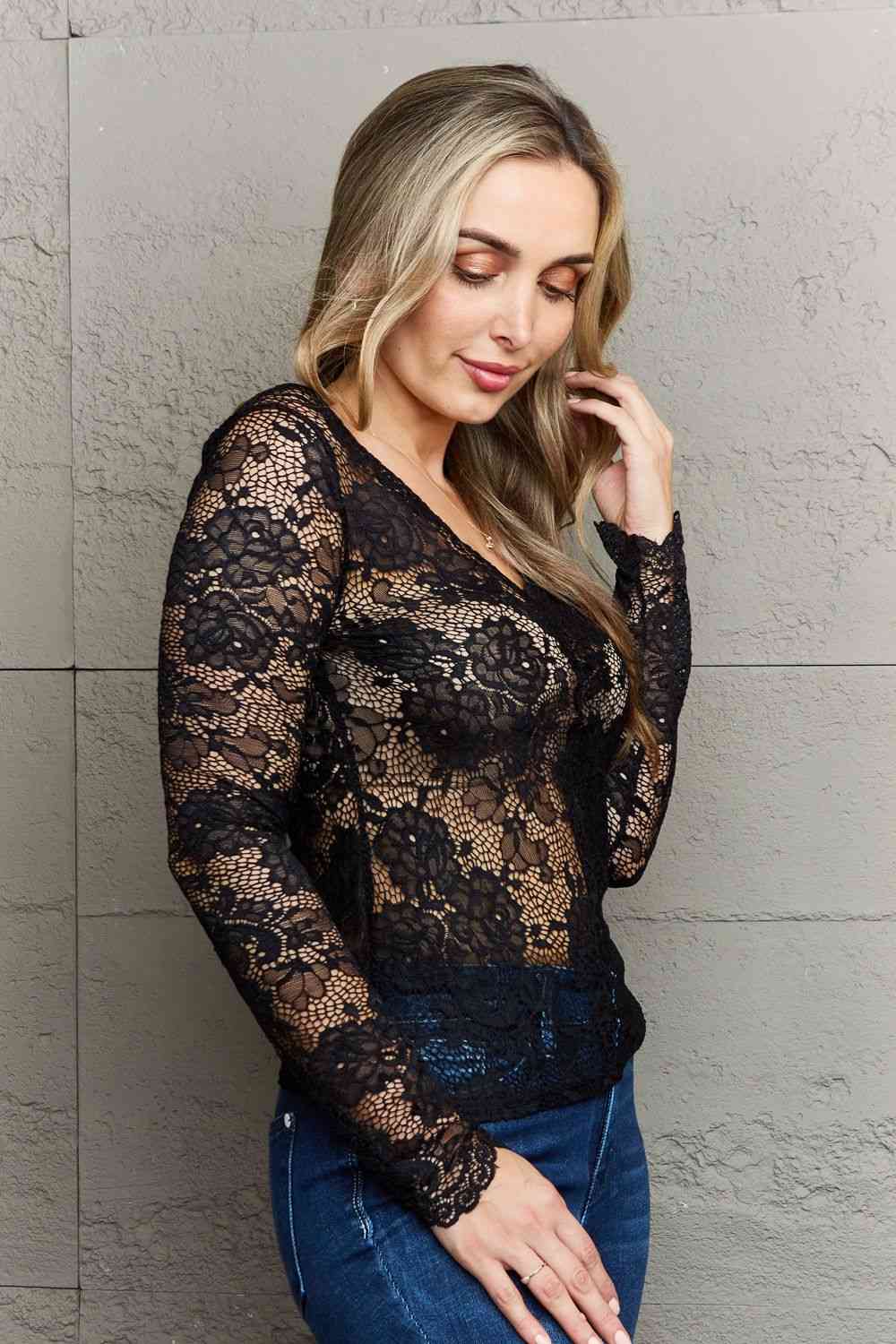 Off-The-Shoulder Lace Top Black (7501318062168)