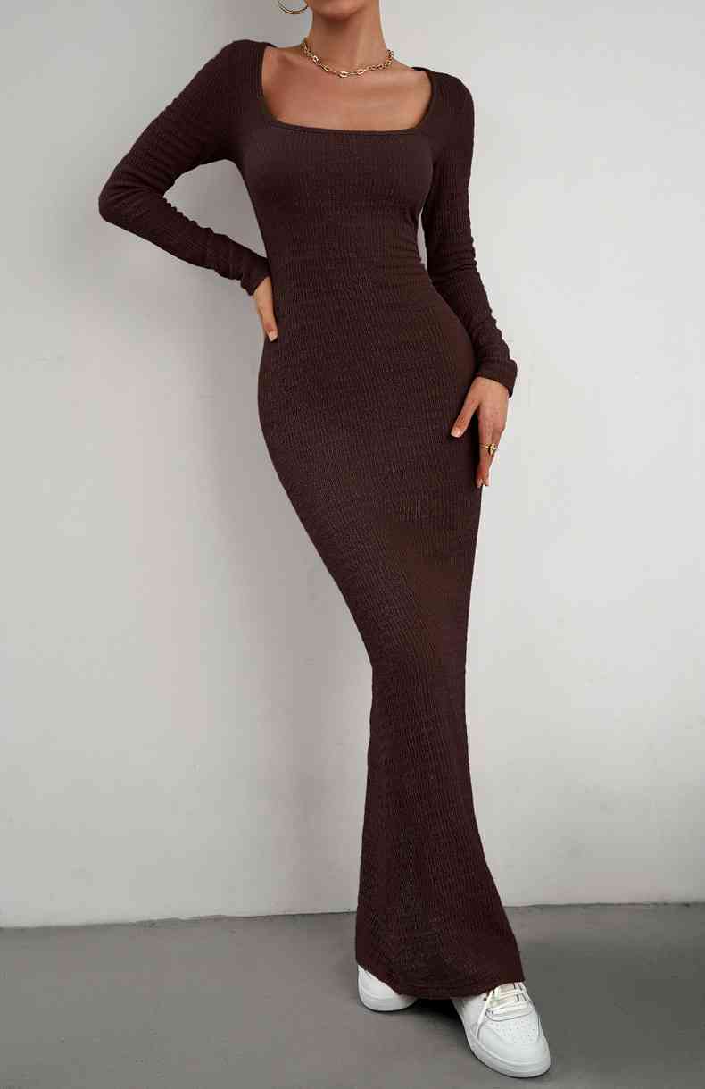 Maxi Bodycon Dress - Long Sleeves (7515555168344)
