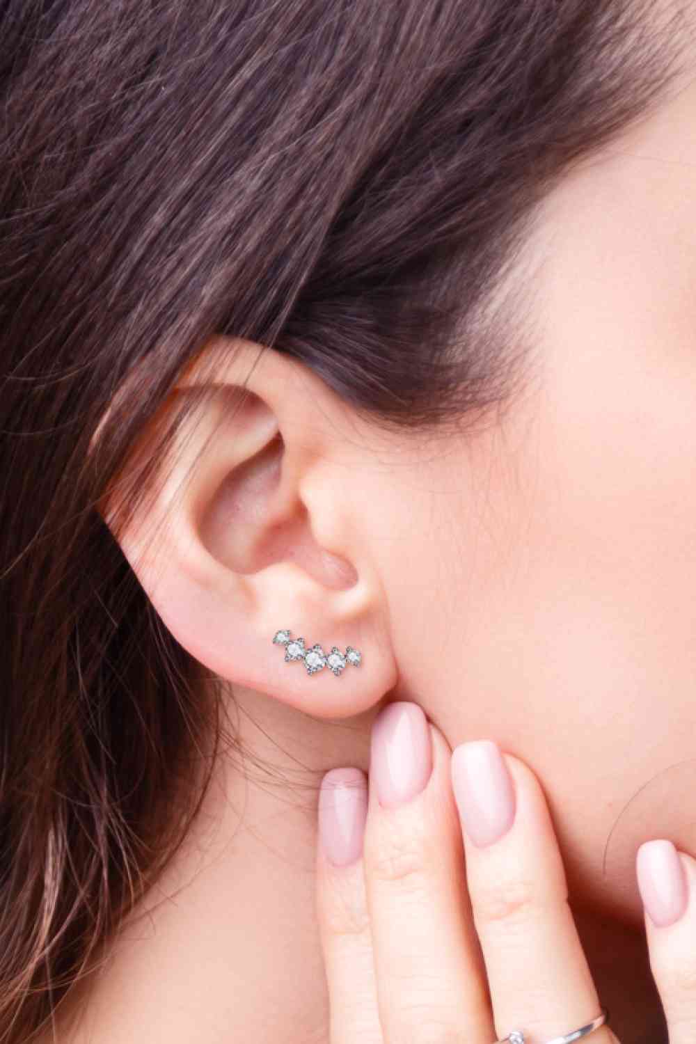 Moissanite Platinum-Plated Earrings (7500198215768)