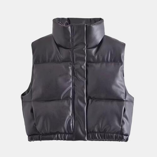 Gotta Have Drawstrings Puffer Vest - Zip-Up Drawstring Puffer Vest (7484290236504)