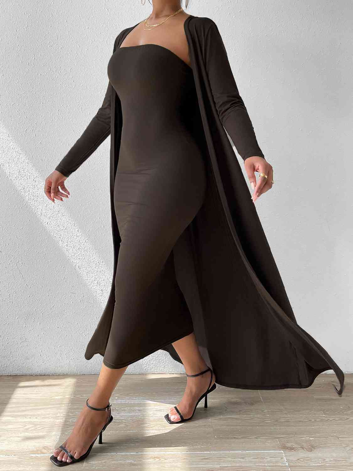 Strapless Dress & Cardigan - Set (7484245409880)