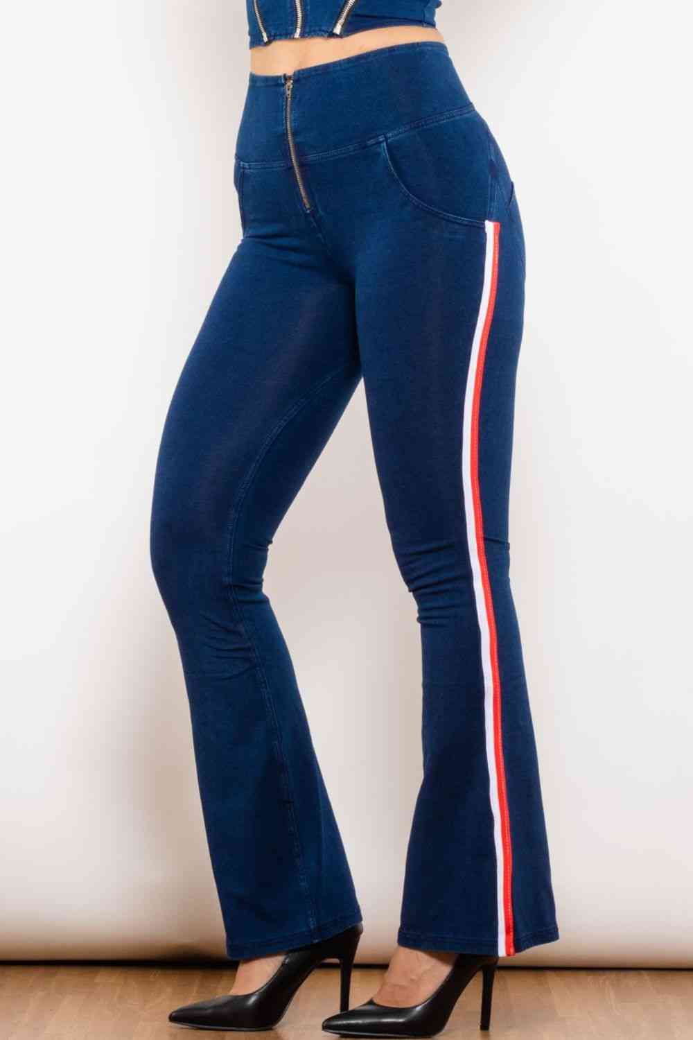 Apple/Mac - Side Stripe Zip Closure Bootcut Jeans (7486624137304)