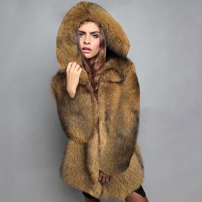 Faux Fur Western Mid-Length Coat