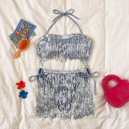 Fringe Sequins - Tube Top & Bikini (7516538077272)