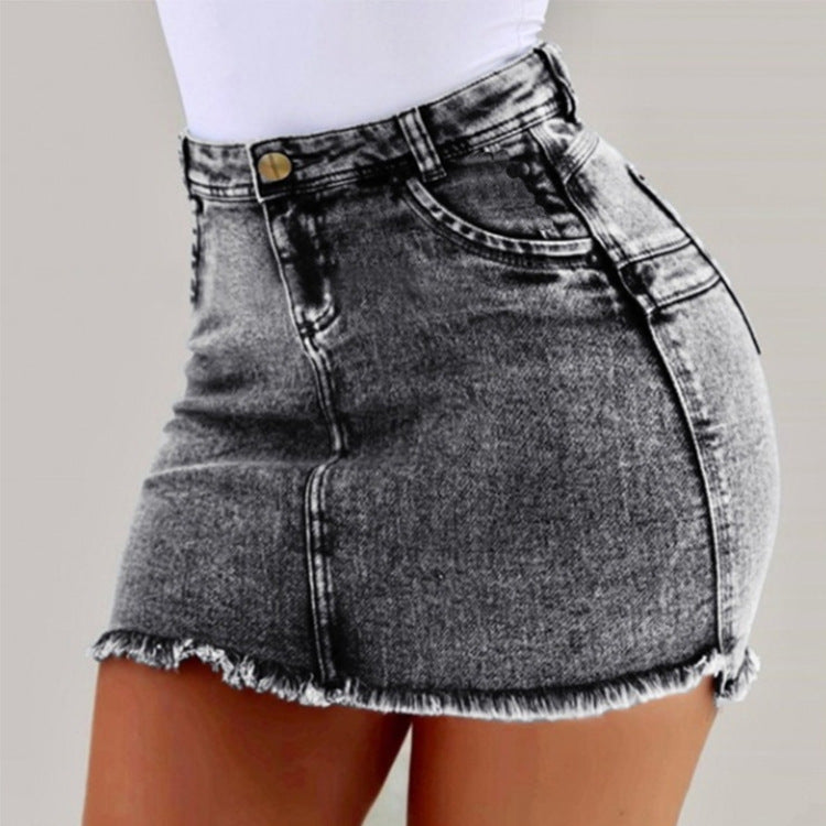 Plain Denim - Denim Skirt (7519213551704)