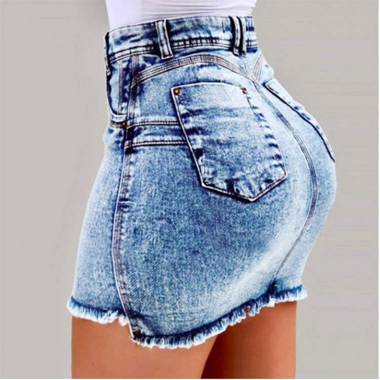 Plain Denim - Denim Skirt (7519213551704)