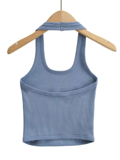 Square Collar Slim-Fit Vest Sling Top
