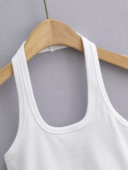 Square Collar Slim-Fit Vest Sling Top