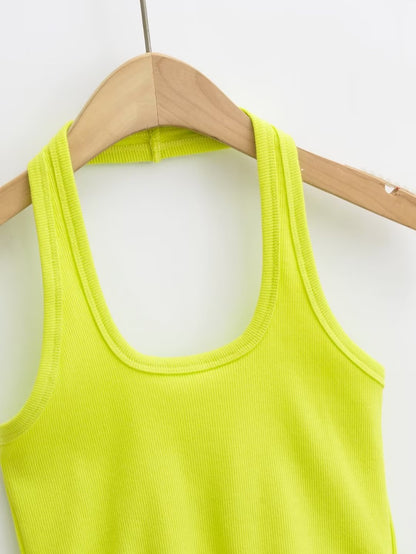 Square Collar Slim-Fit Vest Sling Top