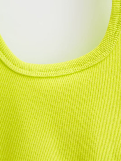 Square Collar Slim-Fit Vest Sling Top