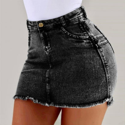 Plain Denim - Denim Skirt (7519213551704)