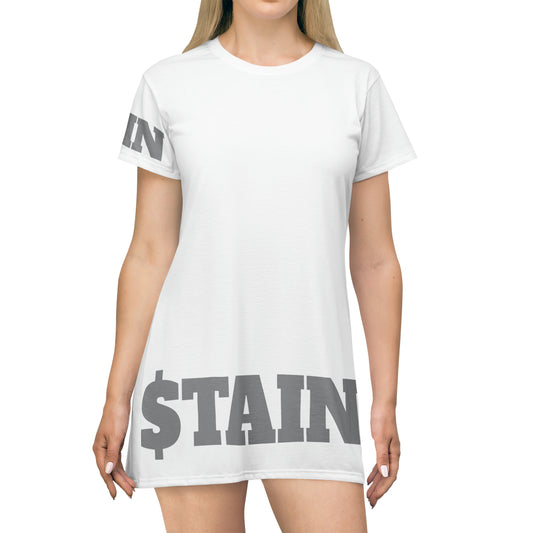 STAIN T-Shirt Dress Silver (7479081631832)
