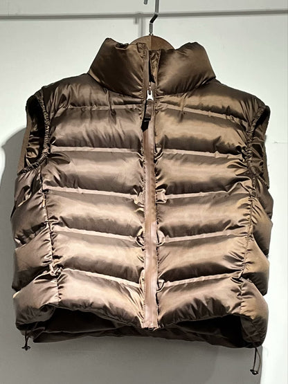 Sleeveless Stand-Collar Cotton-Padded Vest Jacket