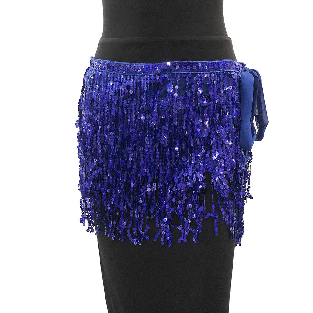 Sequin Tassel Lace-Up Skirt
