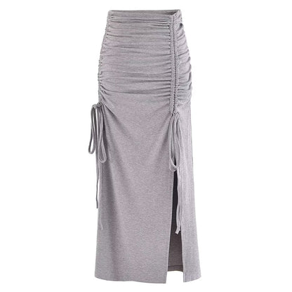 Drawstrings Hip Bag Skirt