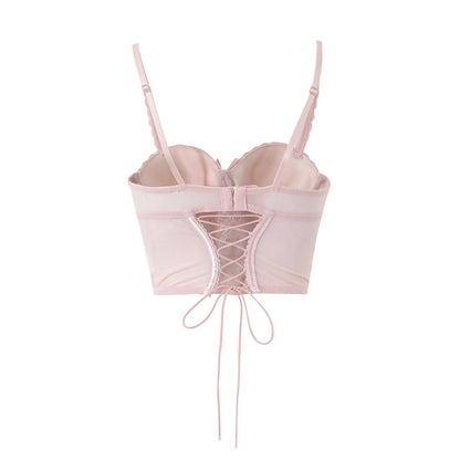 Bow-Lace Corset Crop-Top