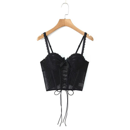 Bow-Lace Corset Crop-Top