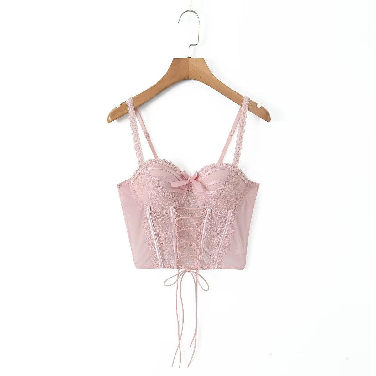 Bow-Lace Corset Crop-Top