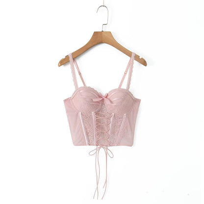 Bow-Lace Corset Crop-Top