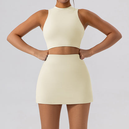 Slim-Fit Sheath Two-Piece Skort Set