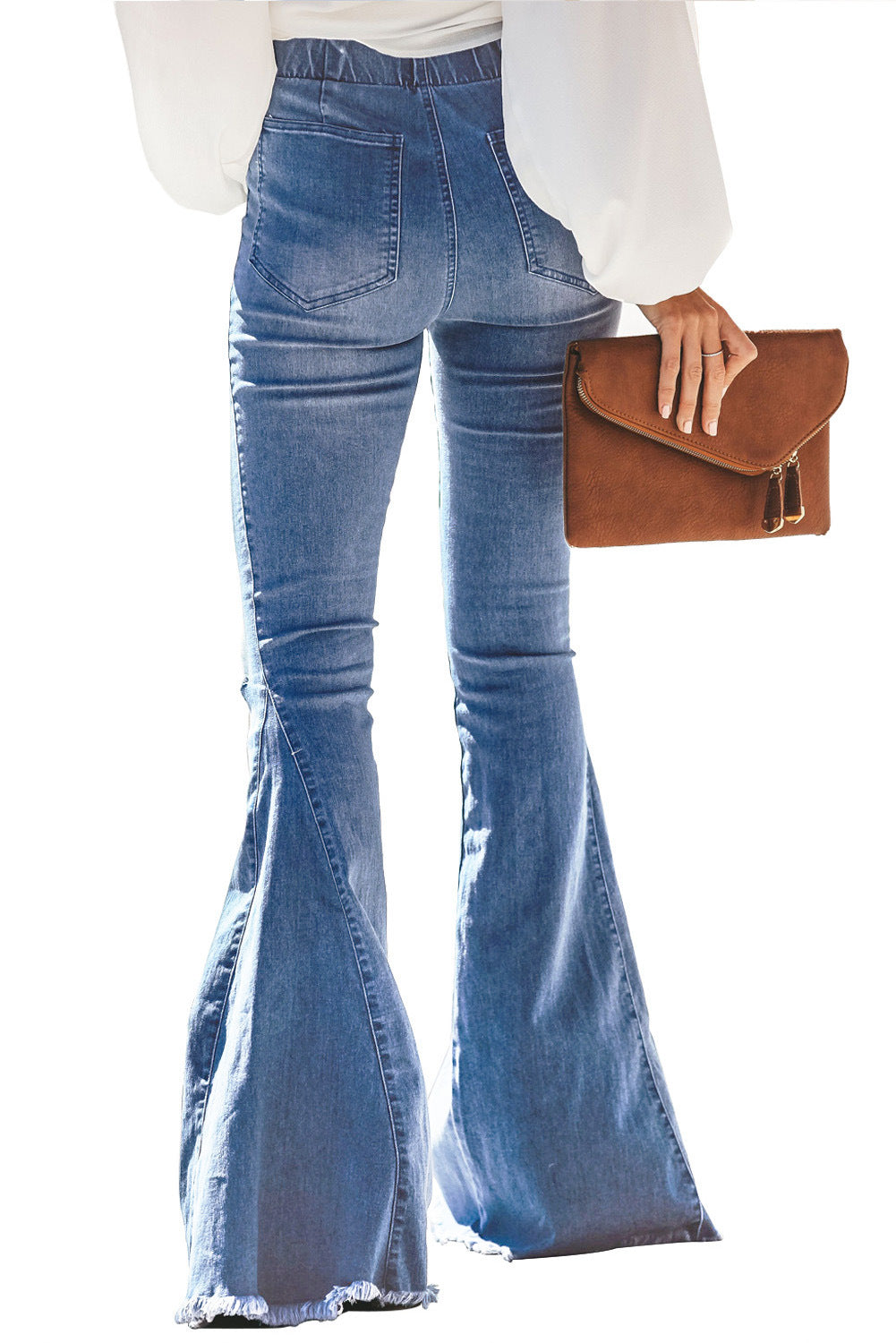 Flared High-Waist Denim Jeans