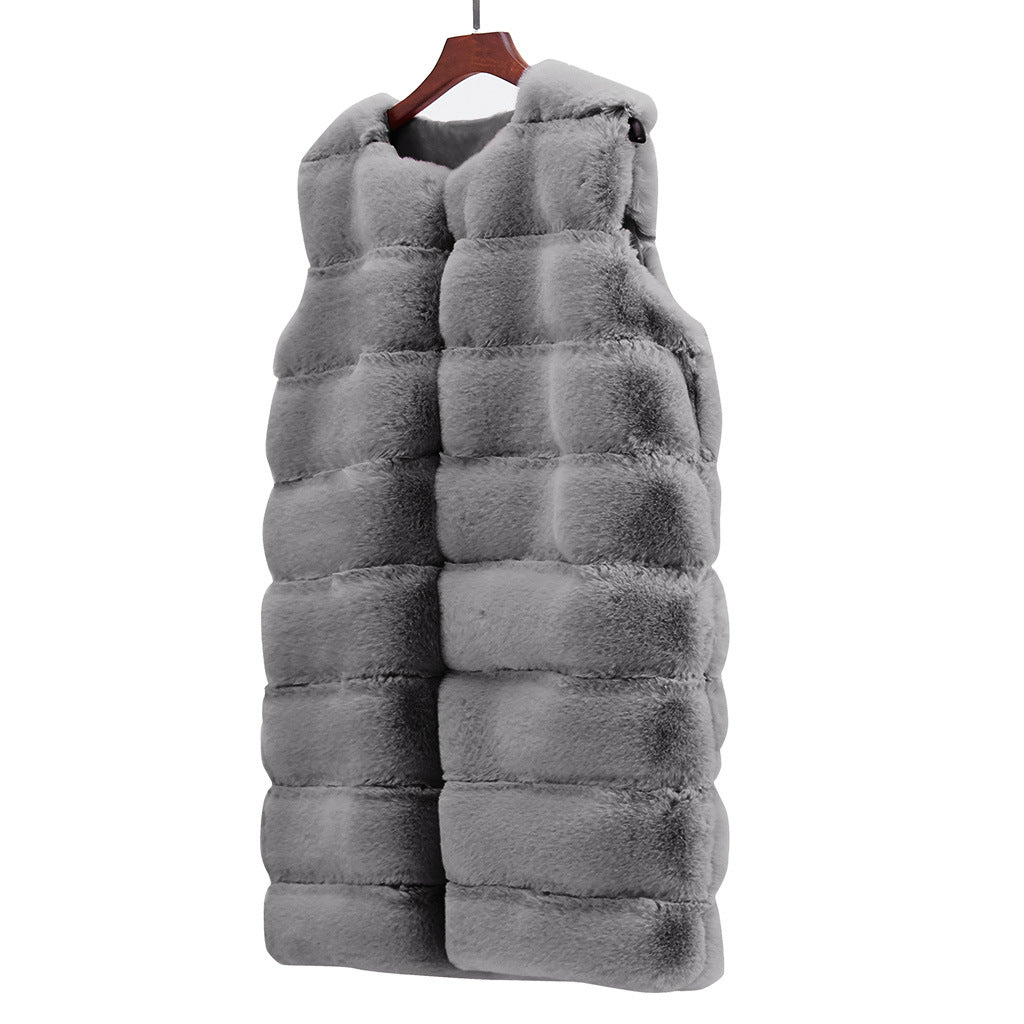 Cotton-Padded Plush Vest Coat