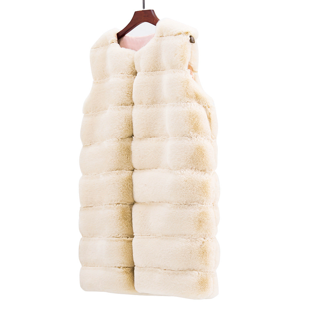 Cotton-Padded Plush Vest Coat