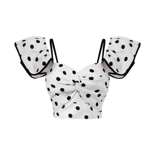 Tube Top Bottoming Polka-Dot Crop-Top