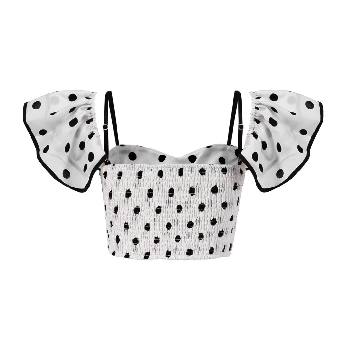 Tube Top Bottoming Polka-Dot Crop-Top