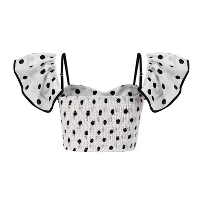 Tube Top Bottoming Polka-Dot Crop-Top