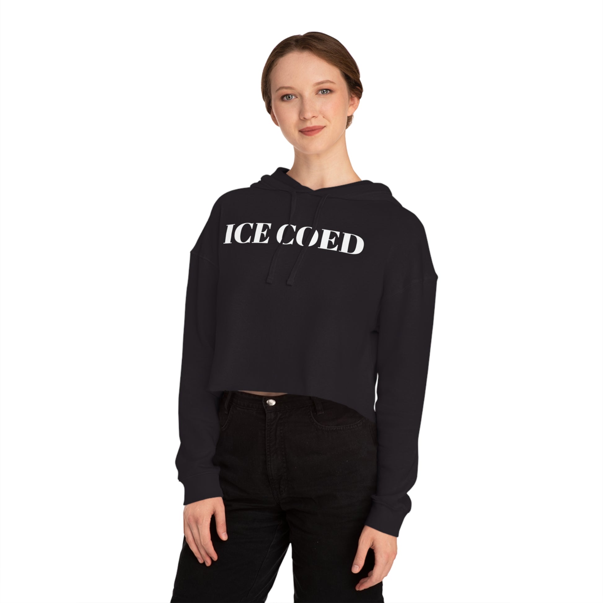ICE COED - Cropped Hooded Sweatshirt (7479267197016)