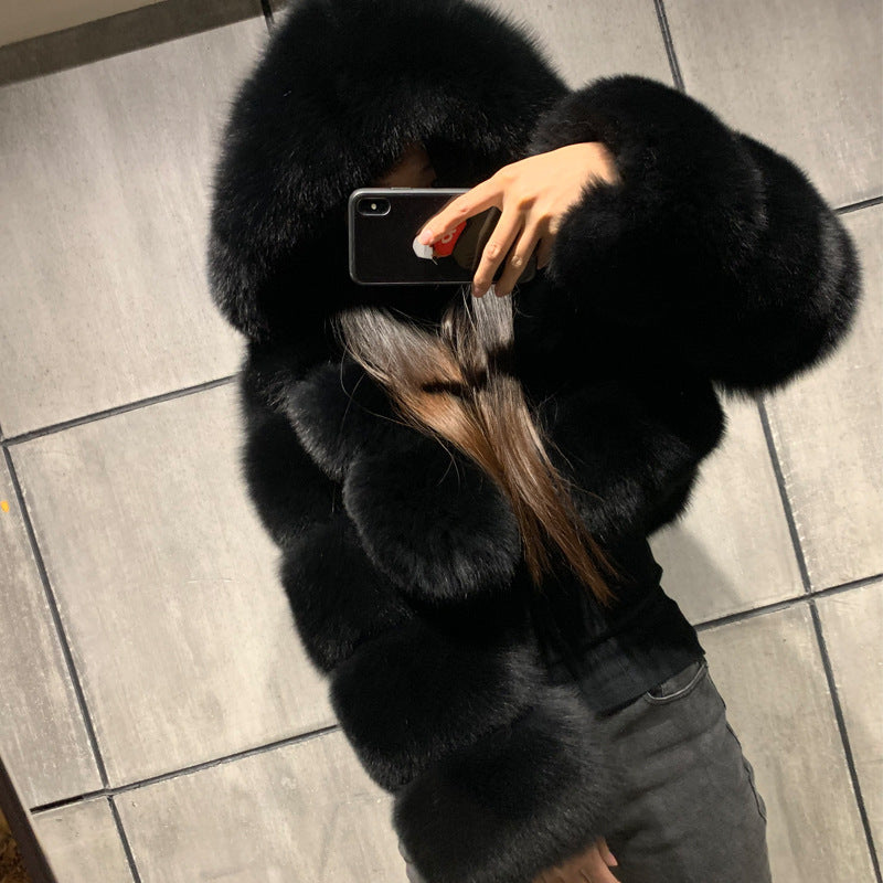 Me So Warm! - Chunky Hooded Fur Coat (7516640280664)