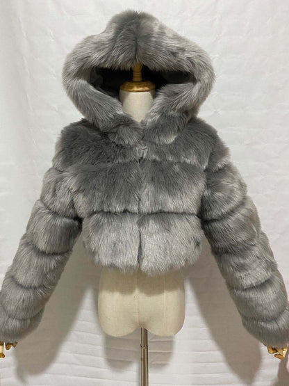 Me So Warm! - Chunky Hooded Fur Coat (7516640280664)