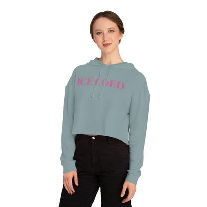 ICE COED - Cropped Hooded Sweatshirt Magenta (7479265787992)