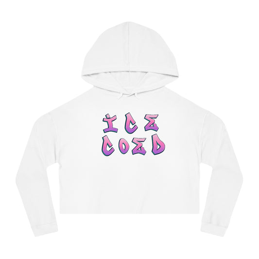 ICE COED Cropped Hooded Sweatshirt (7525516476504)
