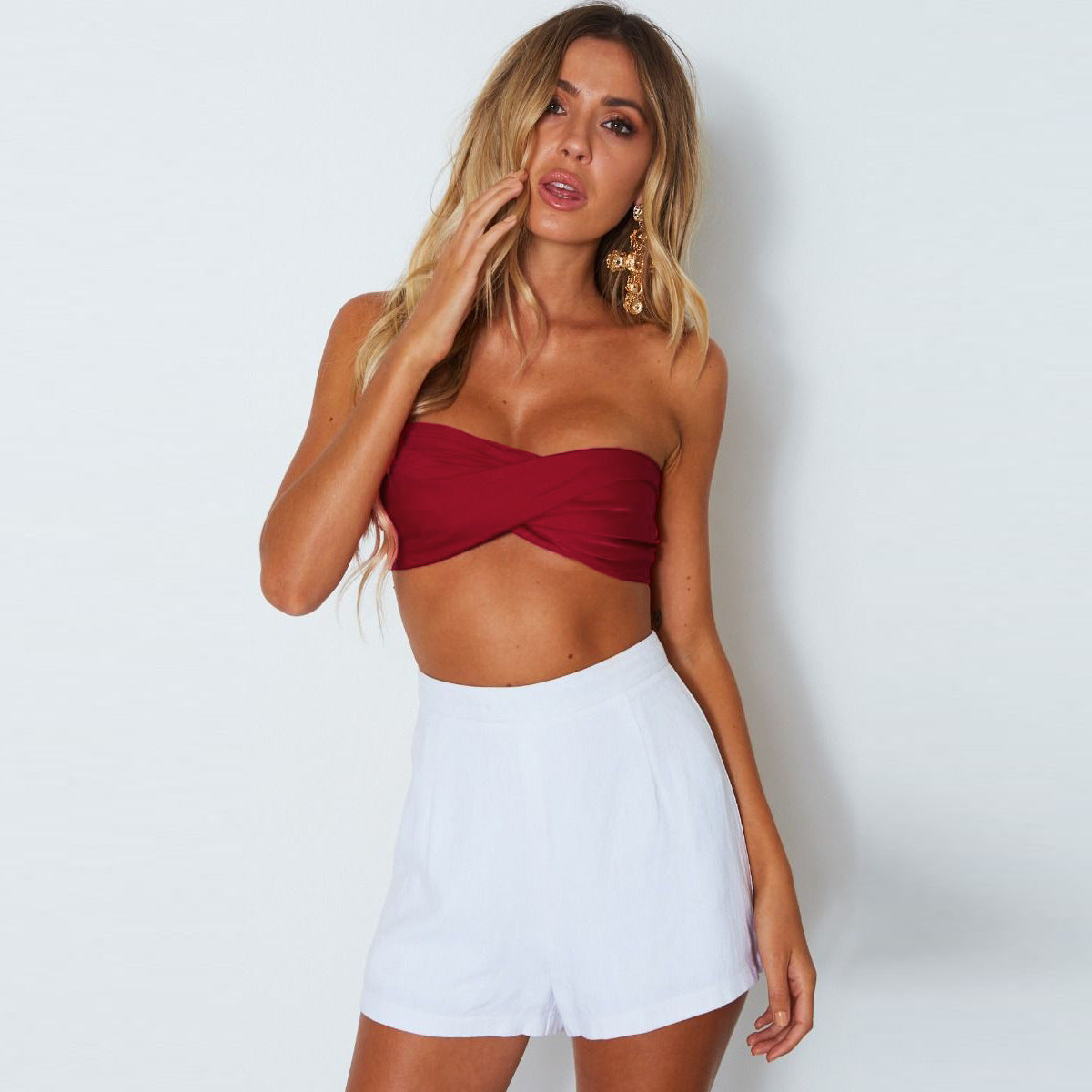 Lace & Bow - Detail Tank Top Crop-Top (7517938614360)