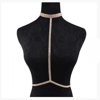 Chain Rhinestone - Chest Lace Necklace (7517781196888)