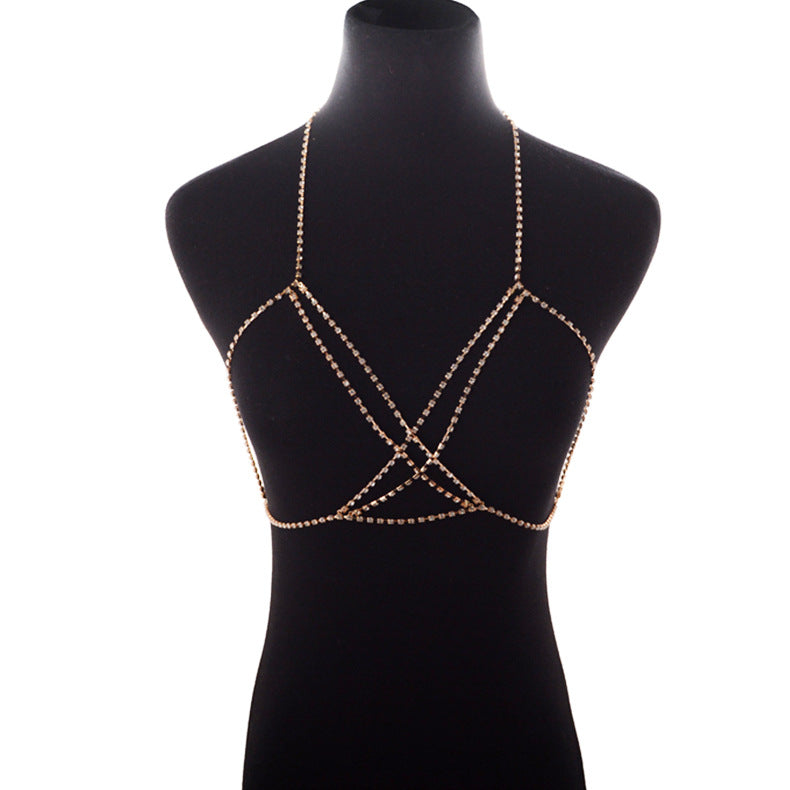 All Rhine - Criss-Cross Rhinestone Bohemian Body Chain Necklace (7517781360728)