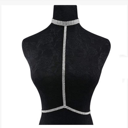 Chain Rhinestone - Chest Lace Necklace (7517781196888)