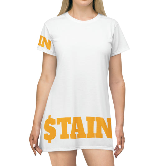 STAIN T-Shirt Dress Yellow-Gold (7479082516568)