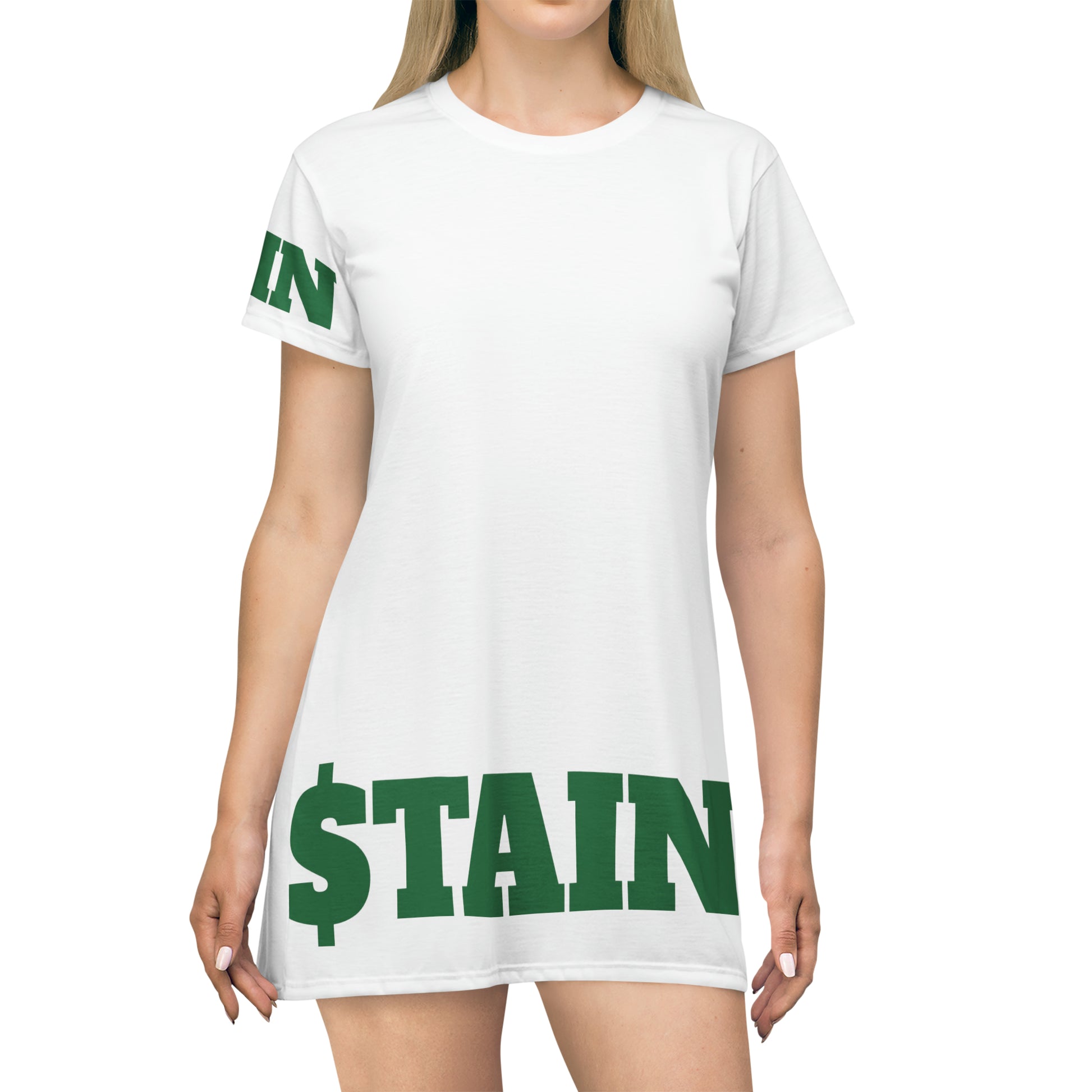 STAIN T-Shirt Dress Green (7479083794520)