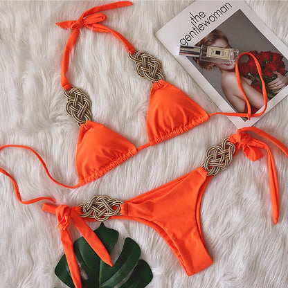 Hand-Woven Solid Color - Bikini (7516577857624)