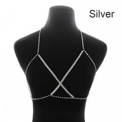 Rhinestones Claw Chain Chest Lace Necklace (7517780770904)