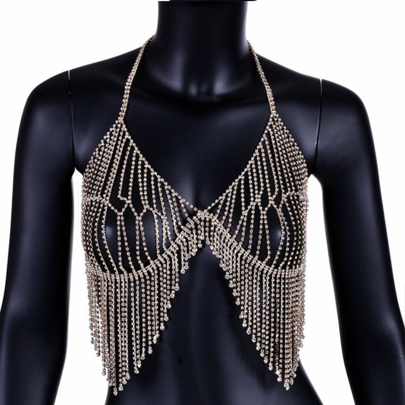 Diamonds & Tassels - Diamond Tassel Bra Necklace (7517780672600)
