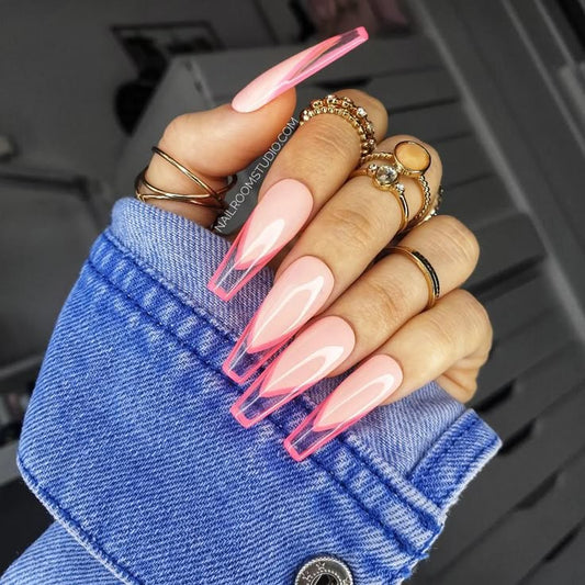 Pink French Frame Nails