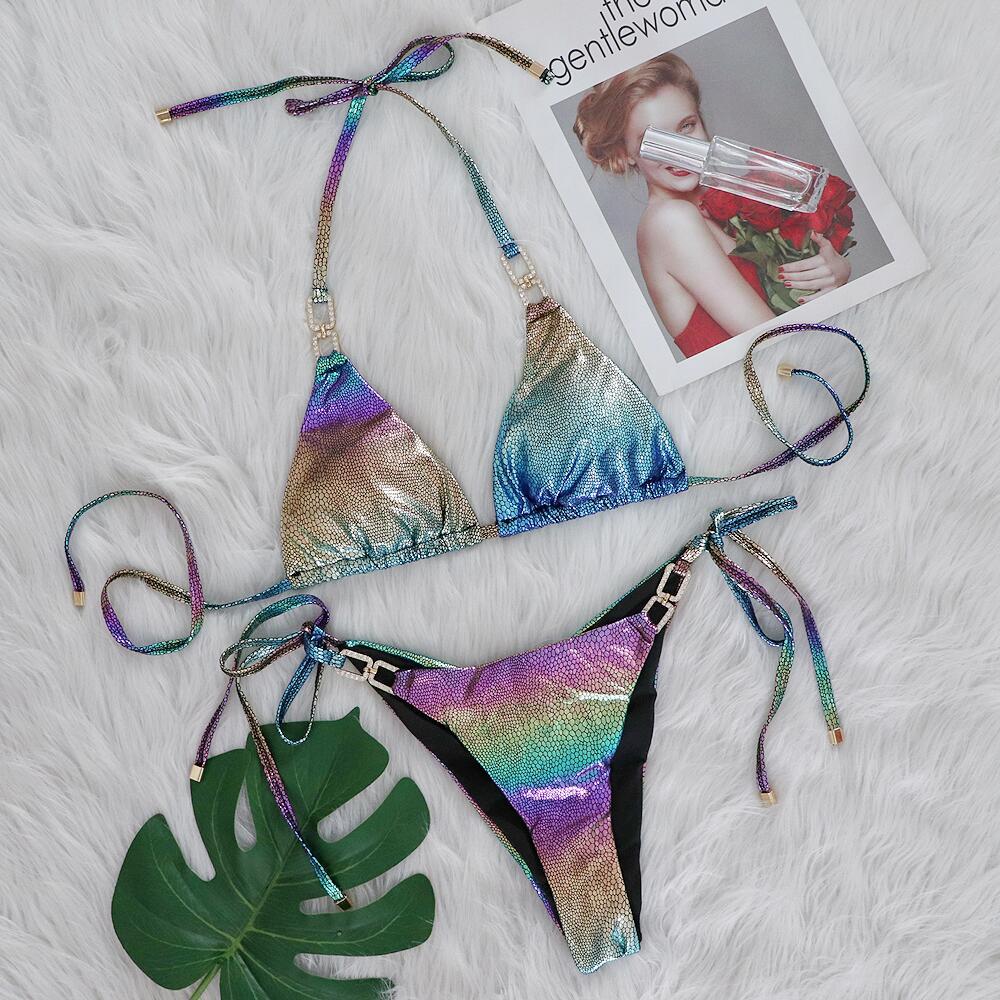 Neon Snakes - Colorful Snake Pattern Bronzing Chain Accessories Bikini (7516578775128)